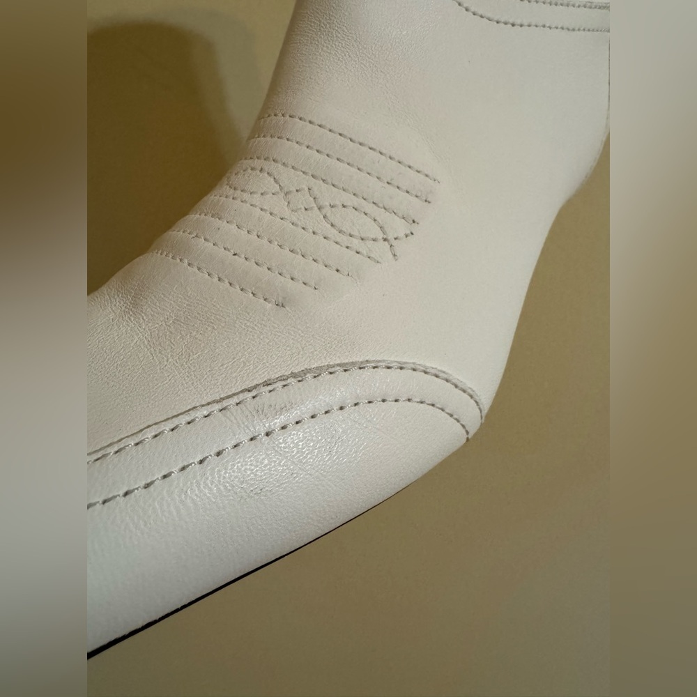 KHAITE Dallas Ankle Boots Western Leather White 37 - Picture 11 of 14